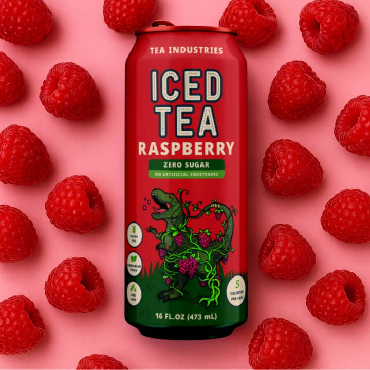 Tea Industries - Wholesale Iced tea - Raspberry - Iced Tea - Sugar Free - 12 Pack of Cans1