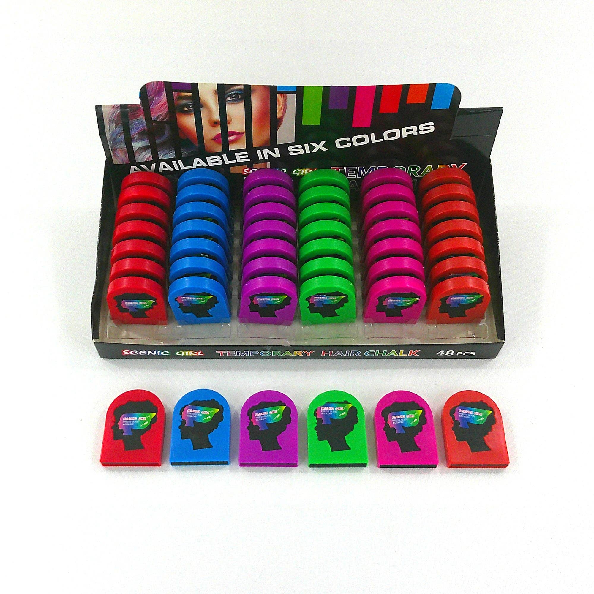 ASSORTED Temporary Hair Color Chalk DM4127-4 (48PC) for wholesale on Faire1