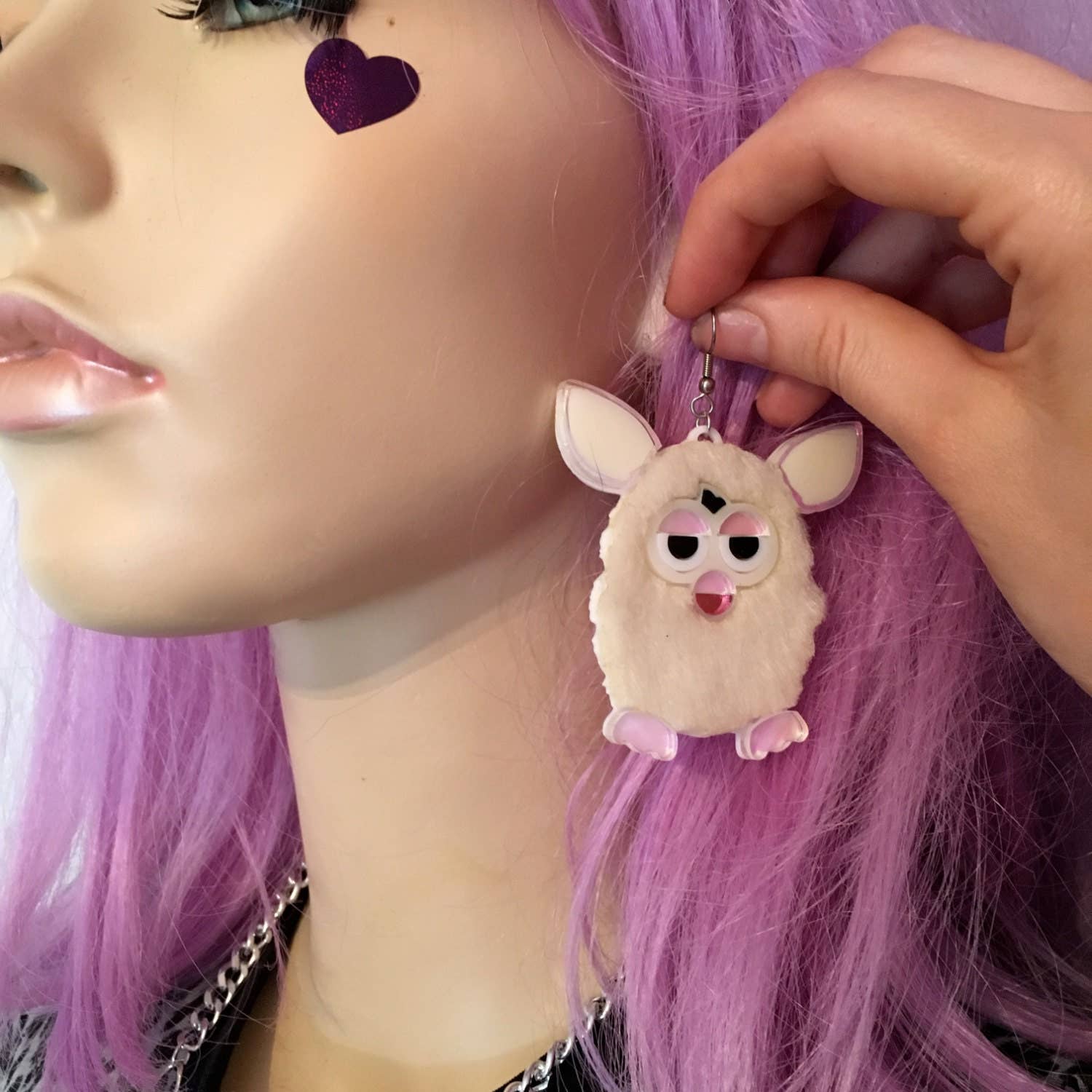 I'm Your Present - Wholesale Dangle Earrings - Furry Furby Earrings, Laser Cut Acrylic, Plastic Jewelry5
