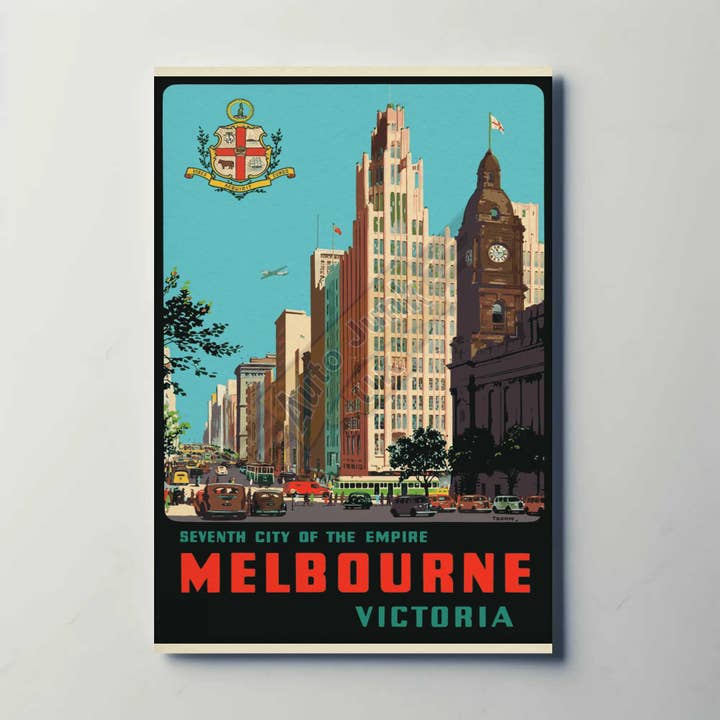 Melbourne Australia Metal Poster for wholesale by Auto Junk UK Ltd