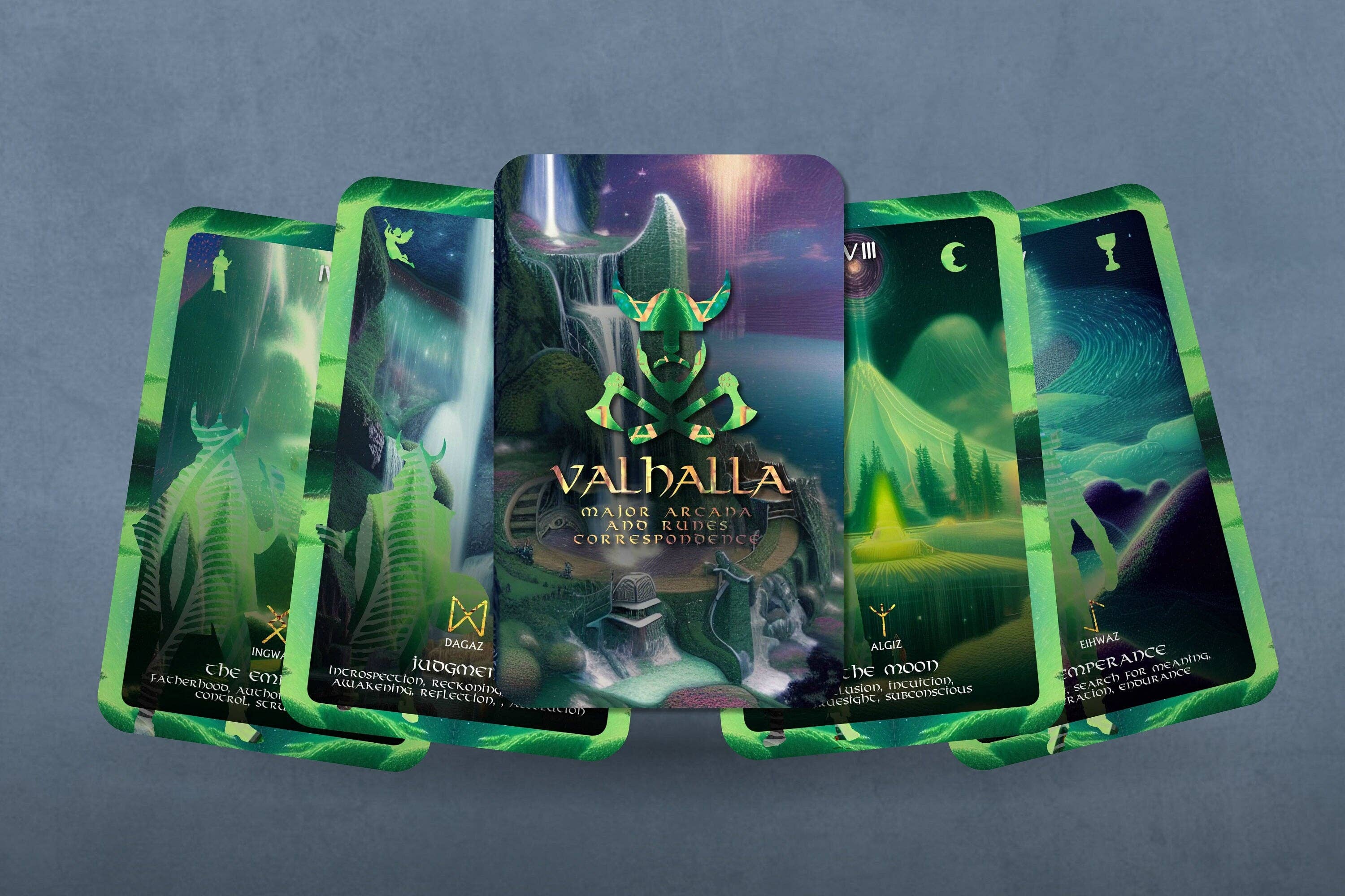 Ibiza Tarot USA – wholesale Tarot cards – Valhalla - Major arcana and Runes Correspondence - Nordic Ca3