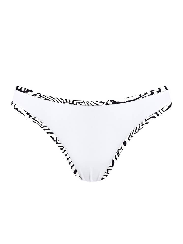 Calcinha de biquíni branca com faixa contrastante por atacado de Chlamys Varia by MrMiss