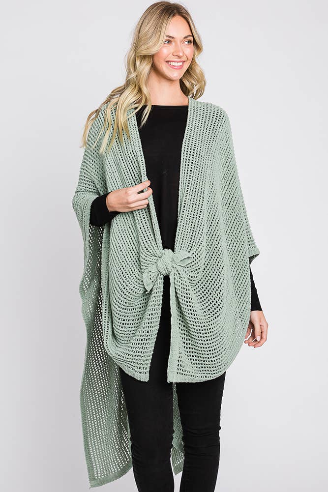 Hana - Wholesale Cardigan - Dames - Solid Chenille Crochet Ruana35