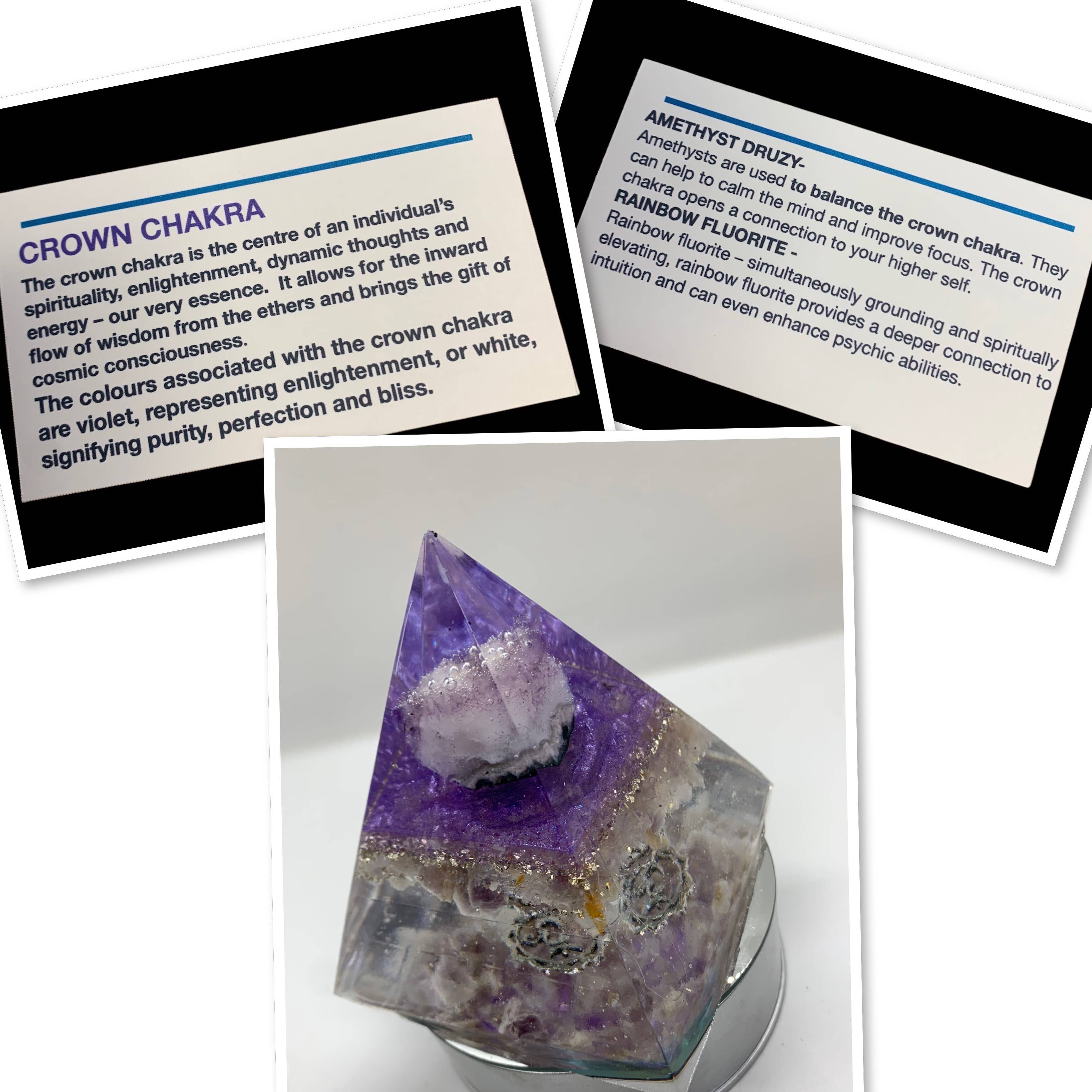 Orgonics by Driftwood Works Inc - Wholesale Spiritual Stone/Crystal - CHAKRA-CROWN Orgone Pyramid7
