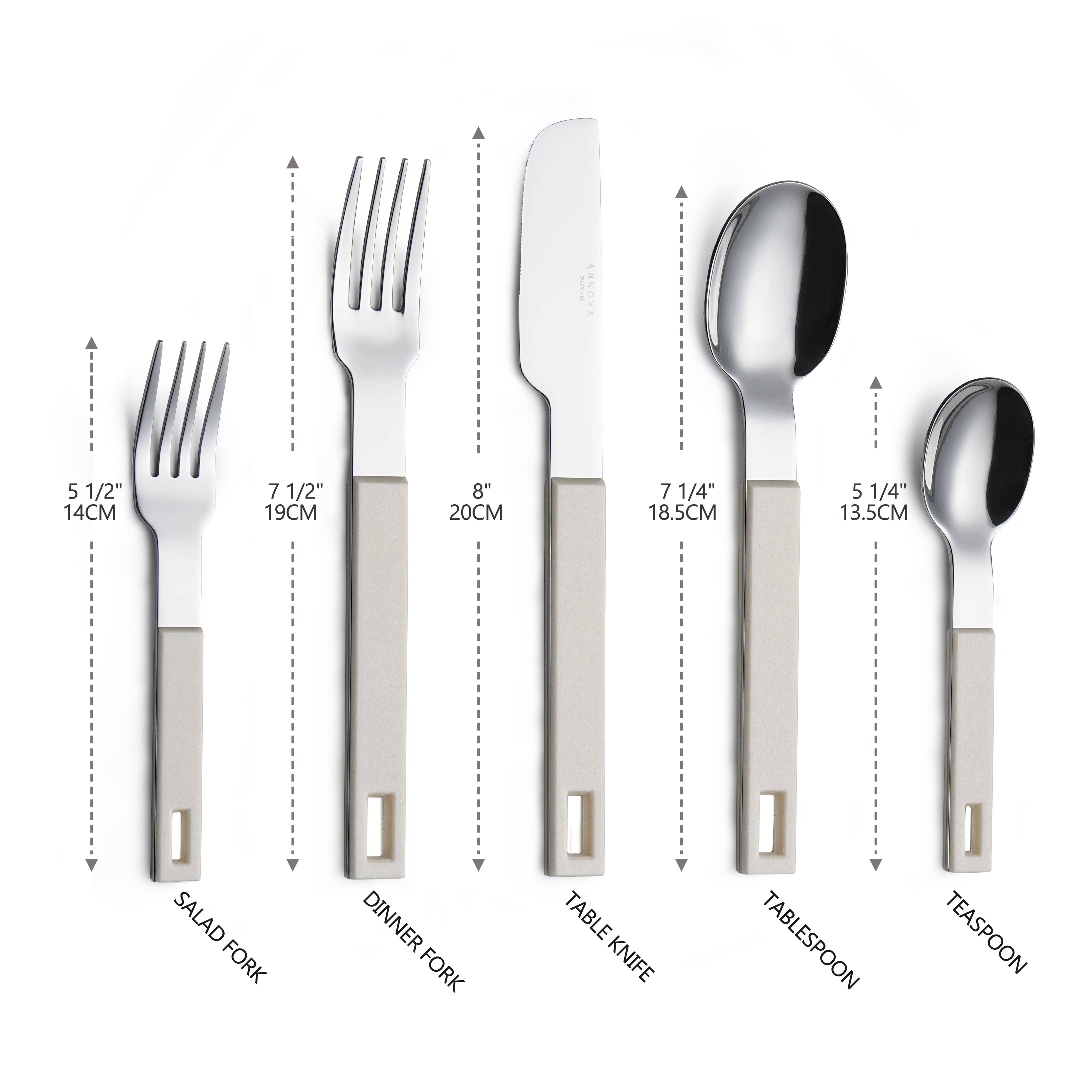 ANNOVA - Wholesale Flatware Set - ANNOVA Block Handle Silverware Set 20 Pieces Color Modern Style Flatware27