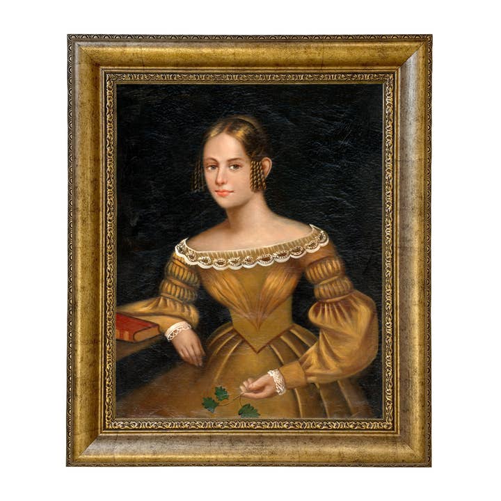 Madison Bay Co. - Historical Home Decor Reproductions - Wholesale Painting/drawing - Portrait of a Woman in Yellow Dress Painted Print on Canvas36