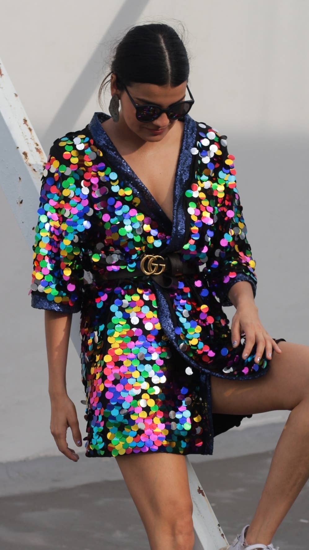 Festivo kimonos - Vente Kimono – femme - Kimono à sequins multicolores - Vêtements de festival - Rave LGBT1