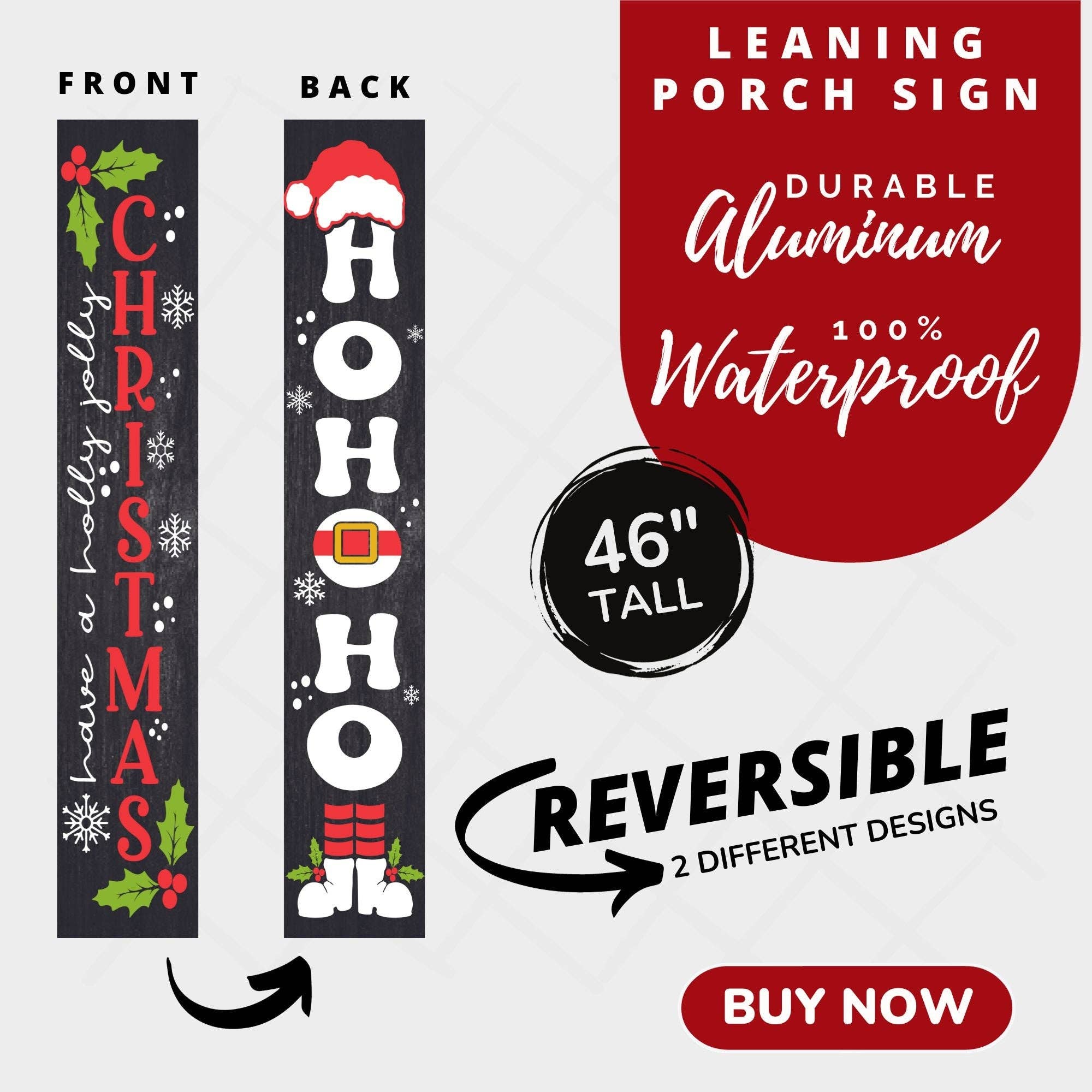 9th Letter Press - Wholesale Outdoor Sign - Ho Ho Ho Christmas Porch Leaner Welcome Sign2