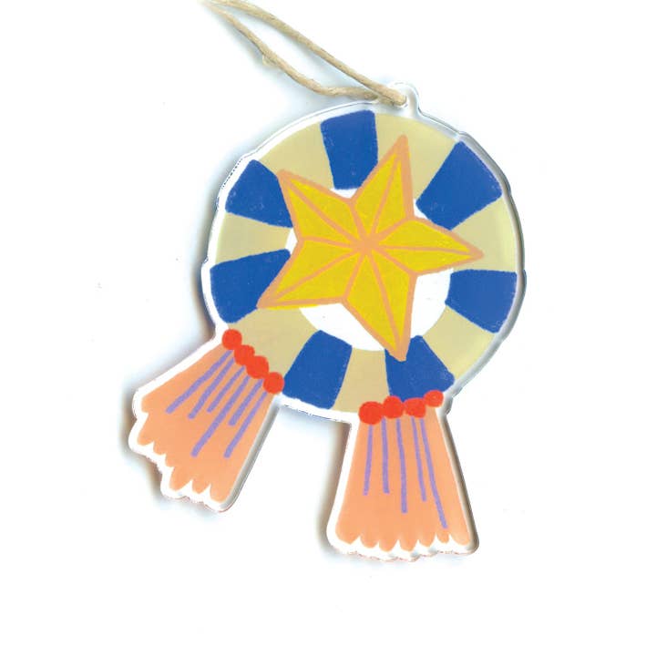 Le Petit Elefant - Wholesale Ornament - Blue and Pink Parol Holiday Ornaments