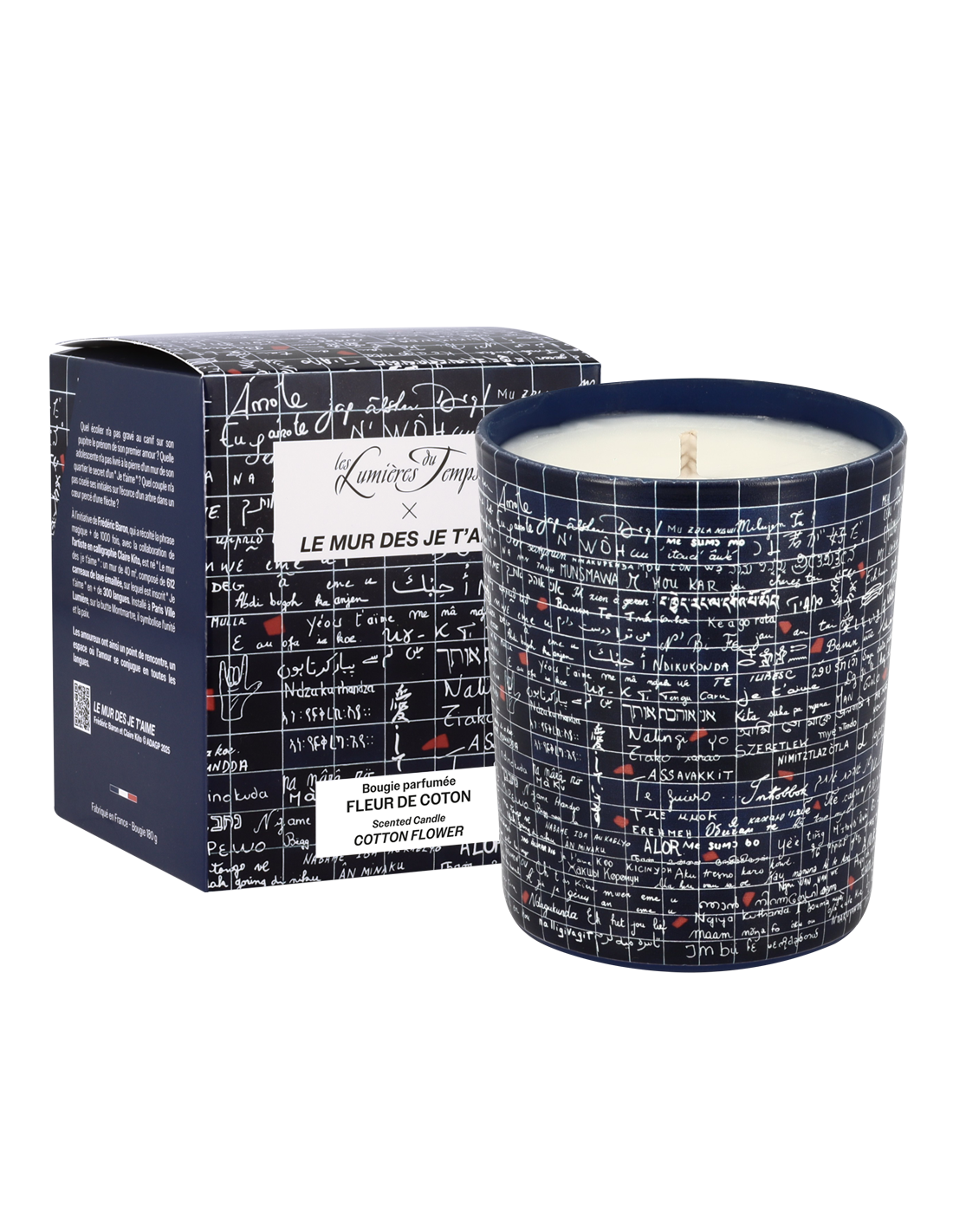 Les Lumières du Temps - Wholesale Jar/Filled Candle - Candle The Wall of I Love You 180 g Cotton Flower0
