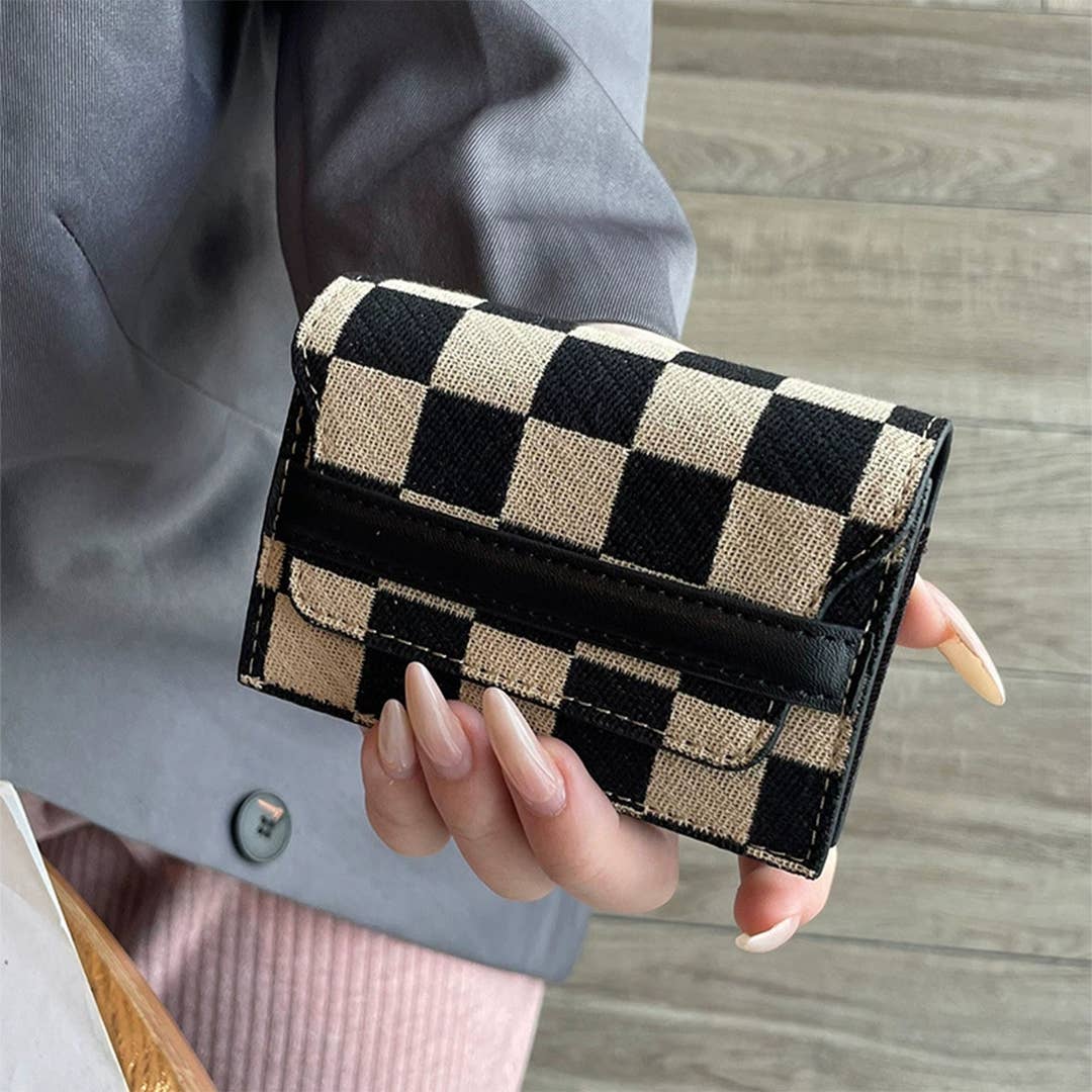 UNISHE - Wholesale Wallet - Women's - Checkered Ultra-Slim Multi-Card Holder ID Wallet ZK35650