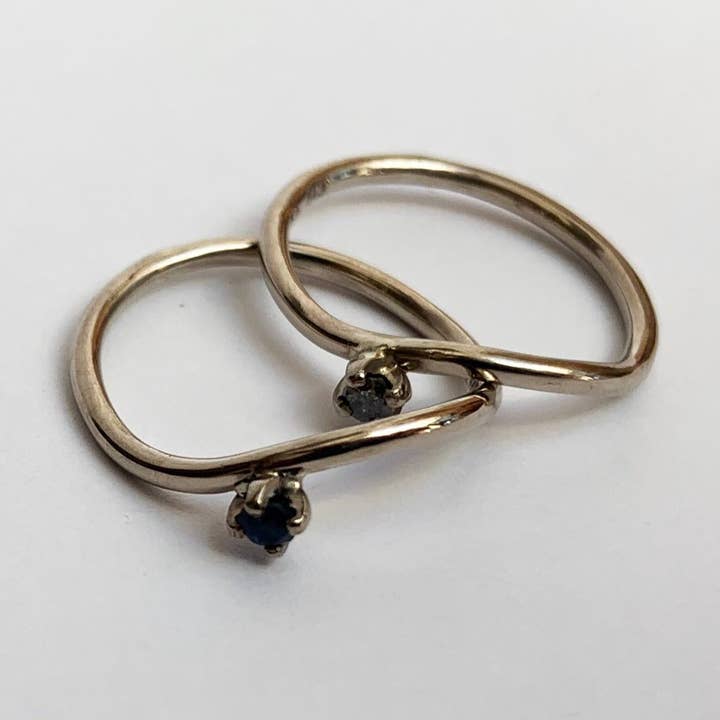 Katie Rose Jewellery - Wholesale Single stone/solitaire ring - Waves stacker ring one stone0