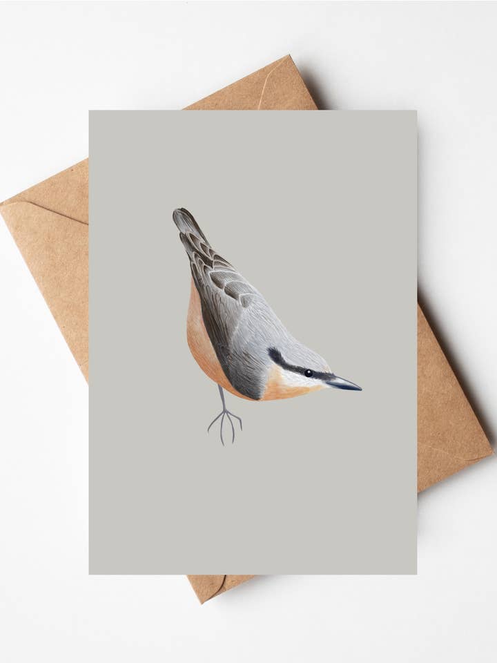 Nuthatch Card for wholesale by Susie Hamilton Art