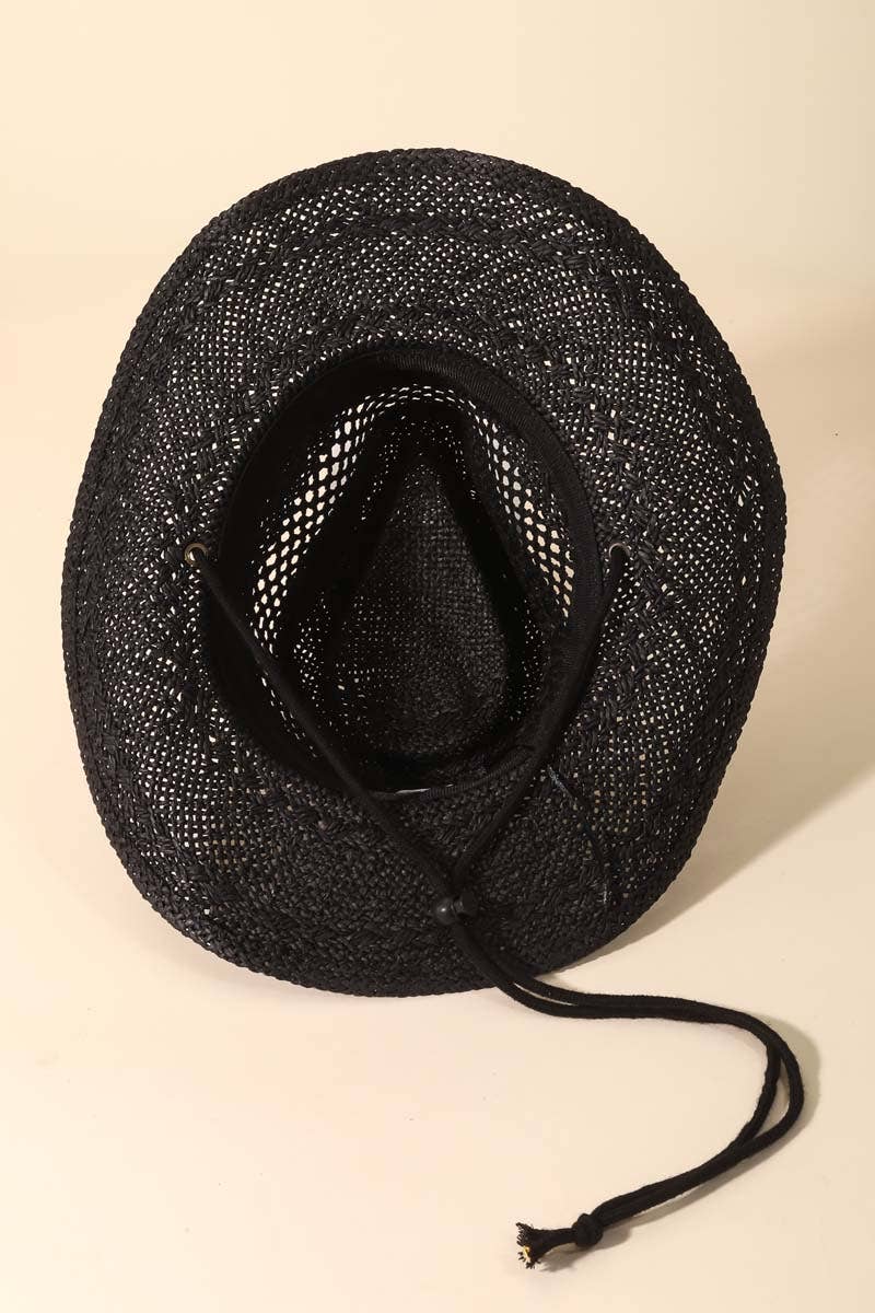 Anarchy Street – Chapéu de cowboy - Mulher por atacado – Chapéu de Cowboy Ocidental de Palha Trançada4