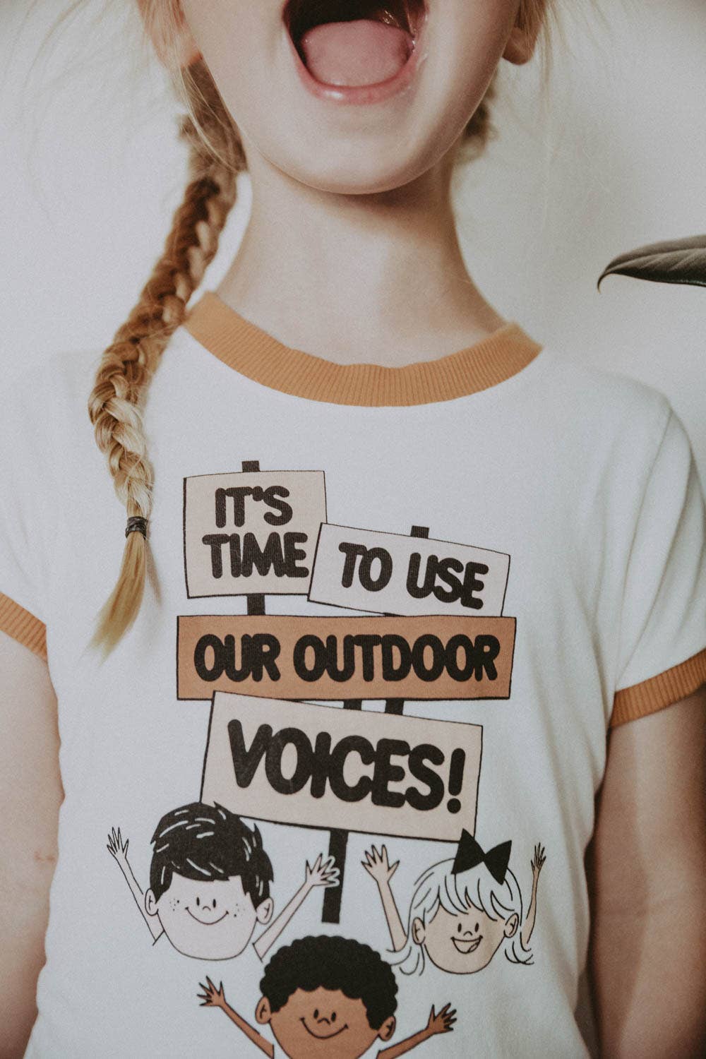 The Bee & The Fox - Wholesale Screen Printed T-Shirt - Kids - It's Time to Use Our Outdoor Voices | Graphic T-shirt