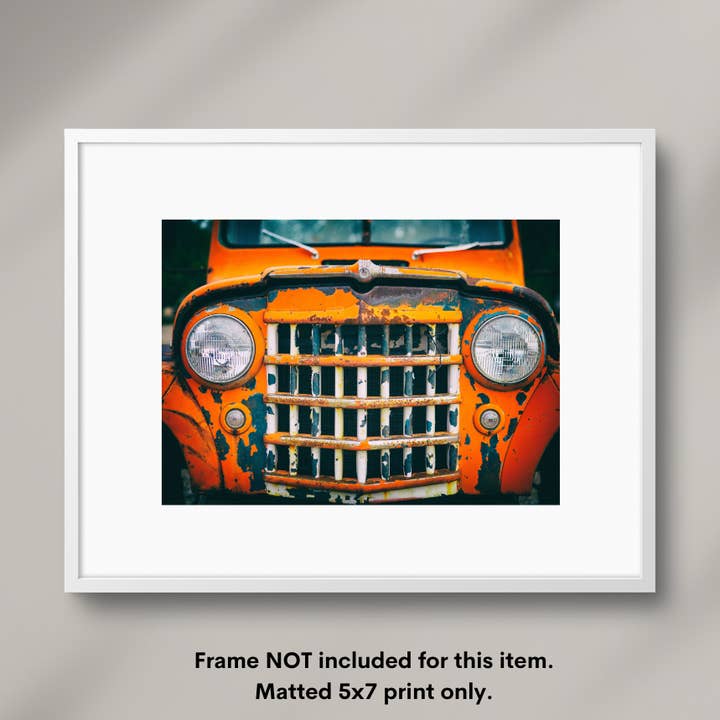 Color Fine Art Matted Photograph of an OrangeTruck Grill for wholesale by Alexis Arnold Photography