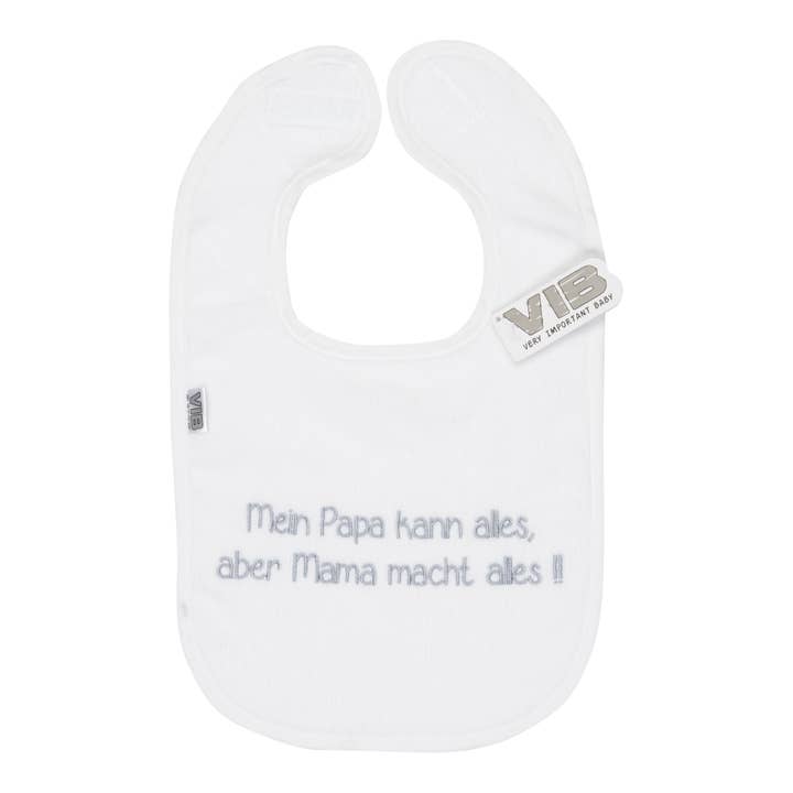 Very Important Baby® – Großhandel Lätzchen – Baby – Lätzchen Mein Papa kann alles, aber Mama macht alles!! Weiß