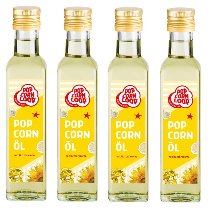 4-pack of popcorn oil 250 ml for wholesale by Popcornloop
