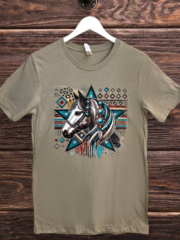 BC DTF FEATHER HORSE TEES, T-SHIRT, TSHIRTS for wholesale by L&B Life