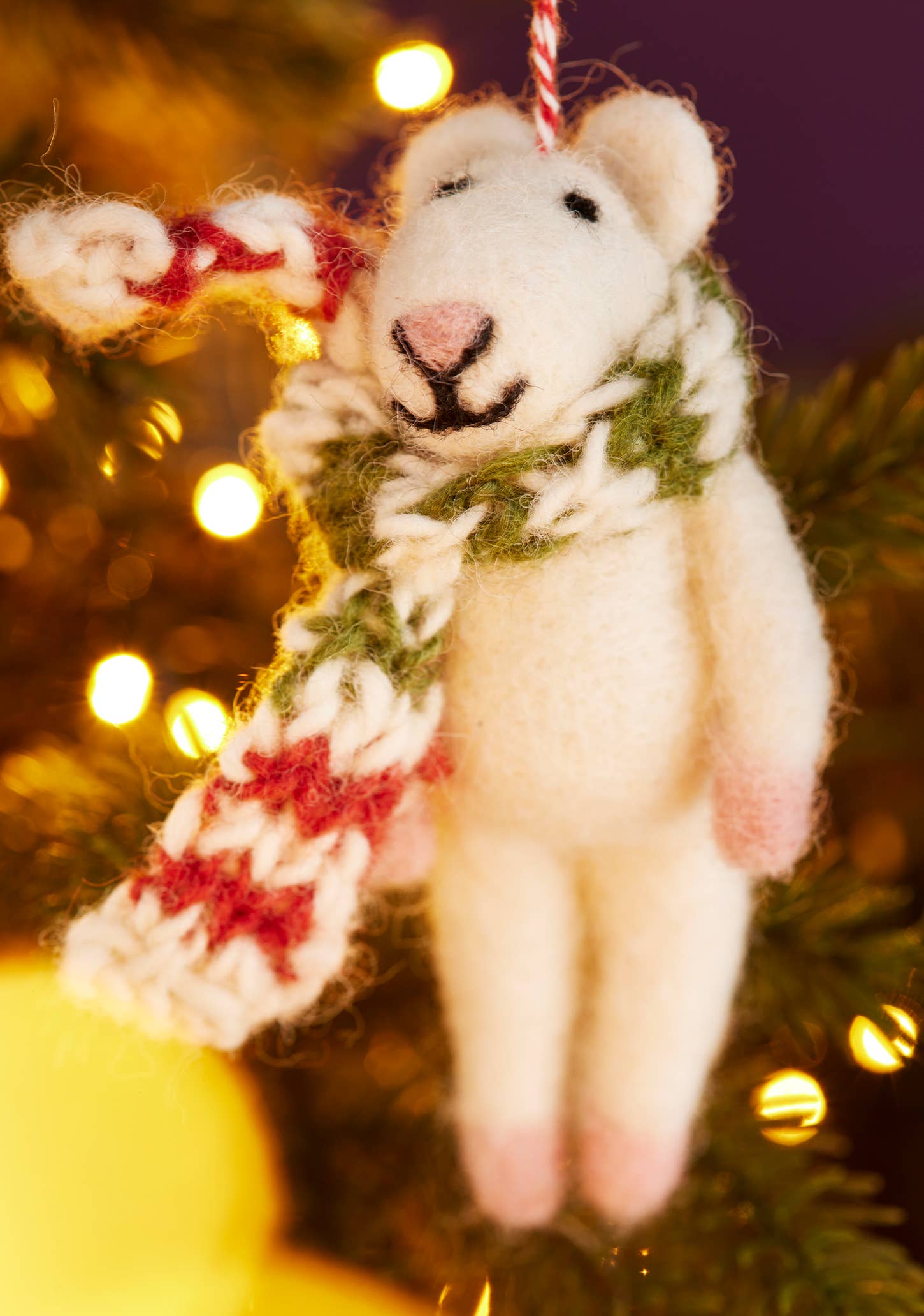 Namaste – Engroshandel Julepynt – Feltmus Dekoration, Håndstrikket Tørklæde2