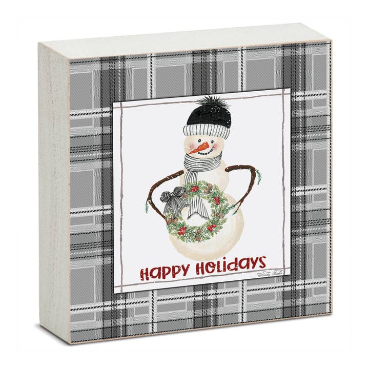 Cartel de Bloque de Madera Maciza "Felices Fiestas" para venta al por mayor de CounterArt/Highland Home/Thirstystone