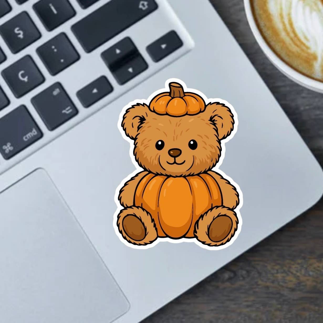 Fable and Flame Co. – wholesale Sticker – Pumpkin Teddy Bear 2.5" Hand Drawn Sticker
