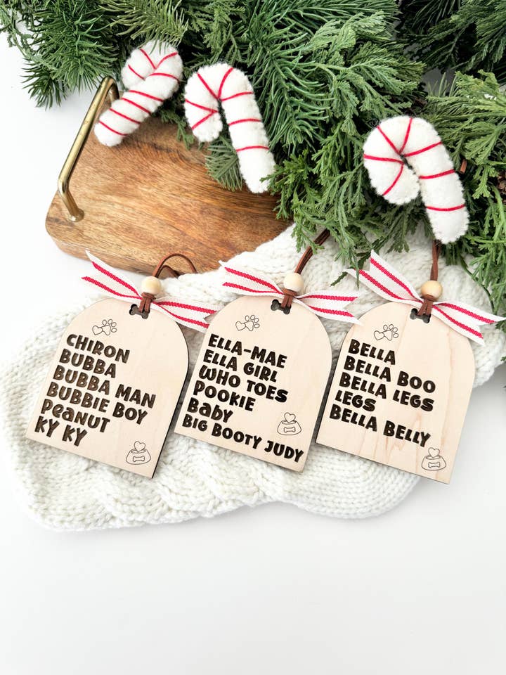 Personalized Engraved Dog Bone Pet Ornament for wholesale by ModernSawdust