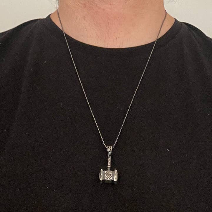 Ancient Things - Wholesale Pendant/Charm Necklace - Thor's Hammer Mjolnir Silver Necklace2