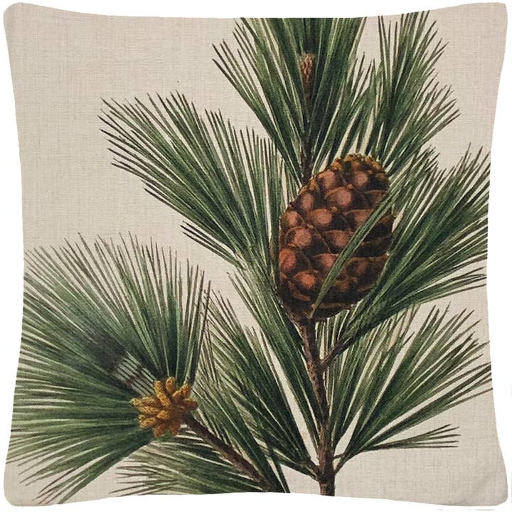Pine Bough Throw Pillow with Insert for wholesale by Golden Hill Studio