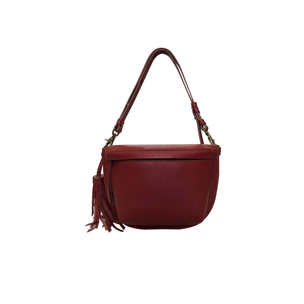 bixi awotan - Venta al por mayor Bandolera - Mujer - Riñonera Bixi Awotan de piel de plena flor con borla3