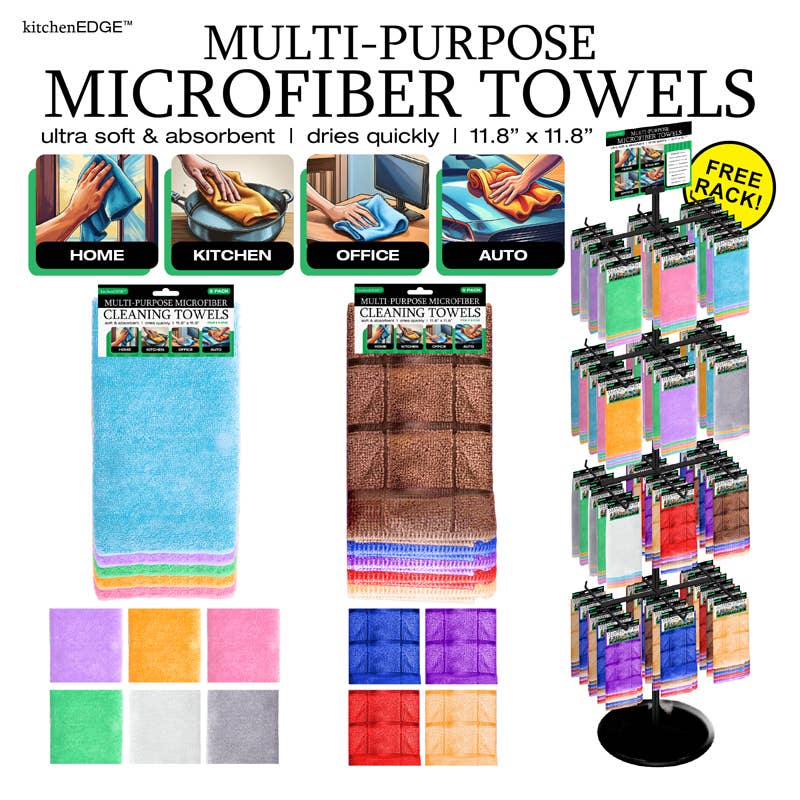 Deluxe Import Trading - Vendita all'ingrosso Set asciugamani - 144 pz confezione da 5 asciugamani per la pulizia con espositore0