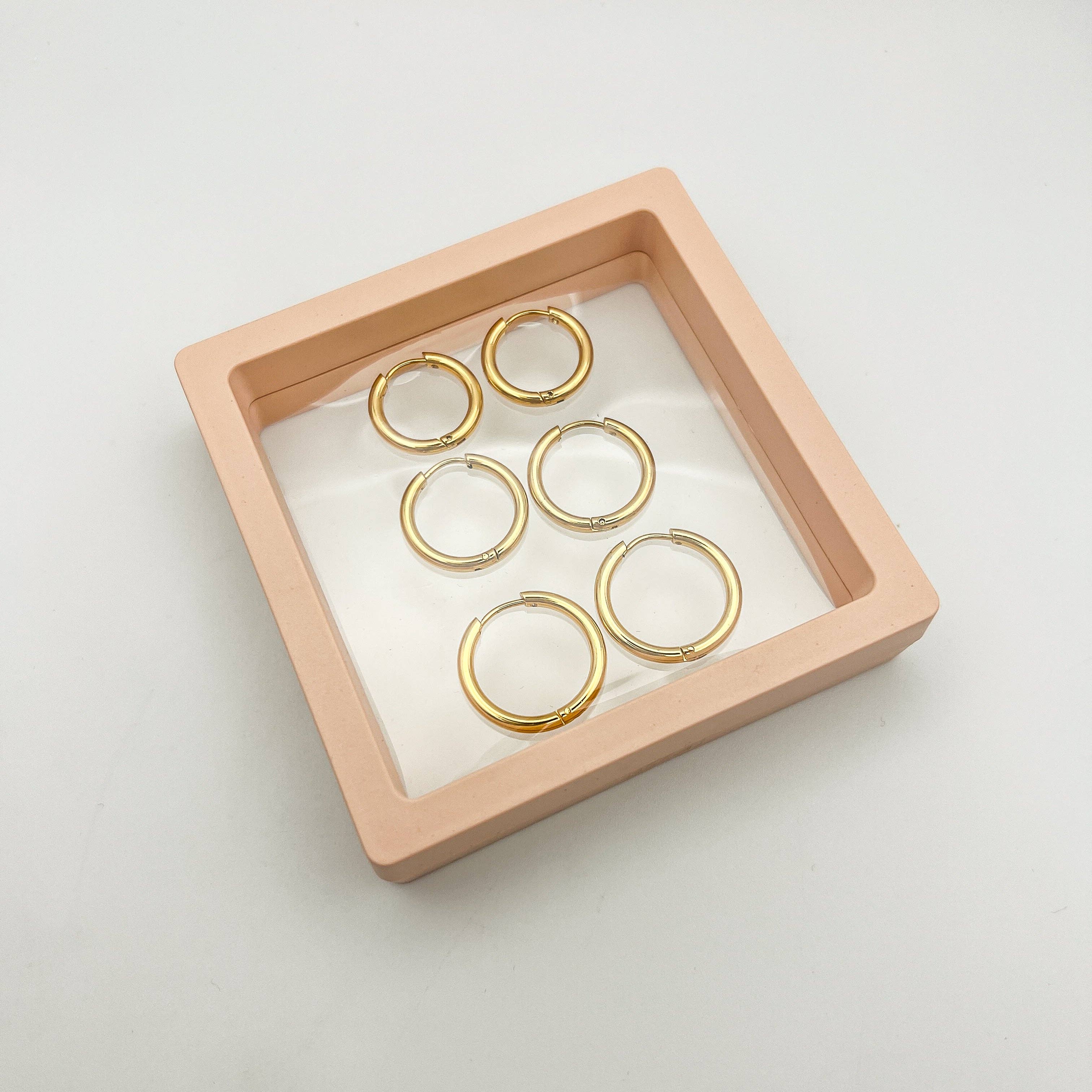 Fiona Grace - Wholesale Jewelry Set - Larger 18k Gold Huggies- Set Of 37