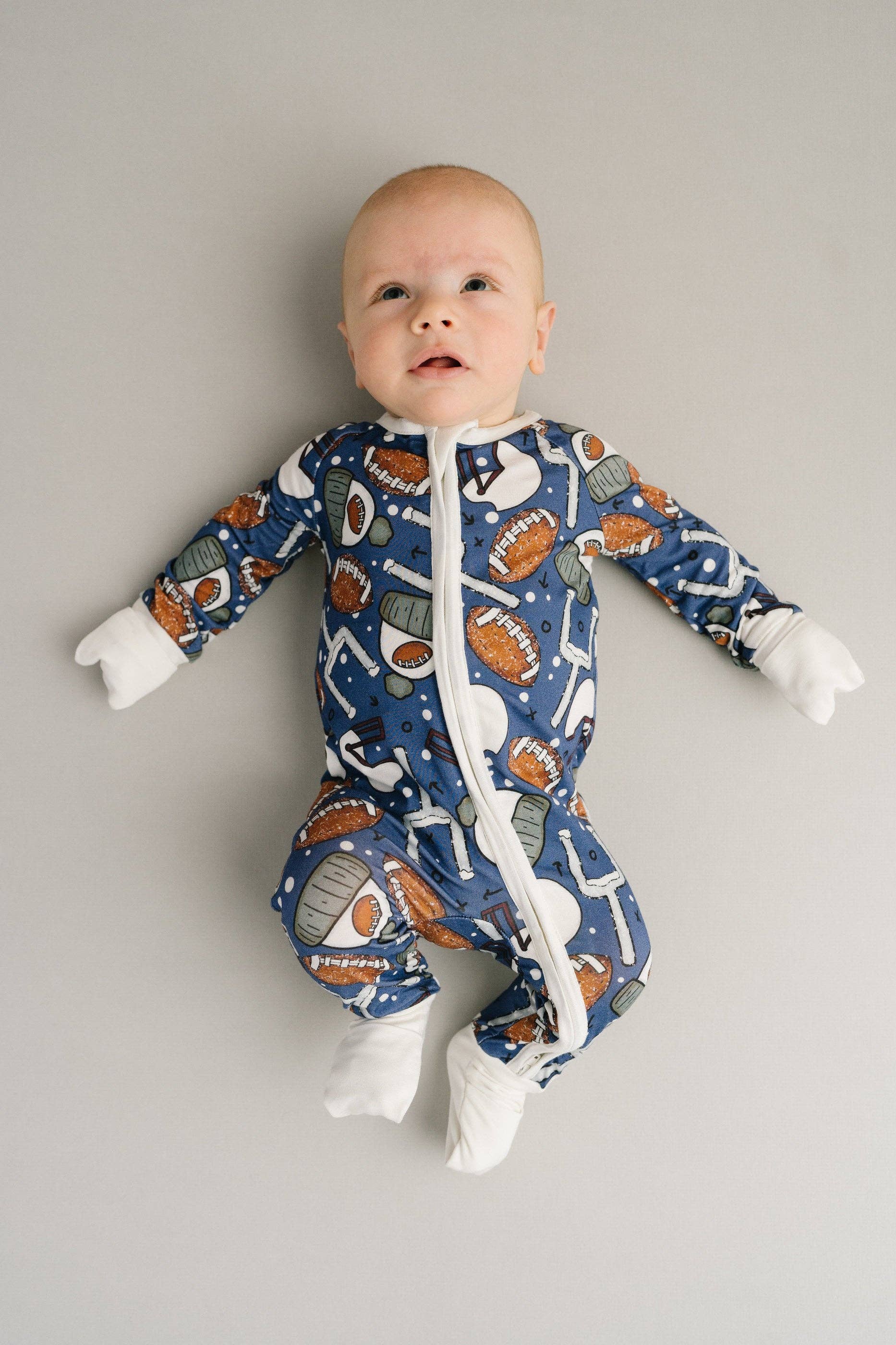 Little One Shop - Wholesale Sleepsuit - Baby - Winter Football Bamboo Sleeper6