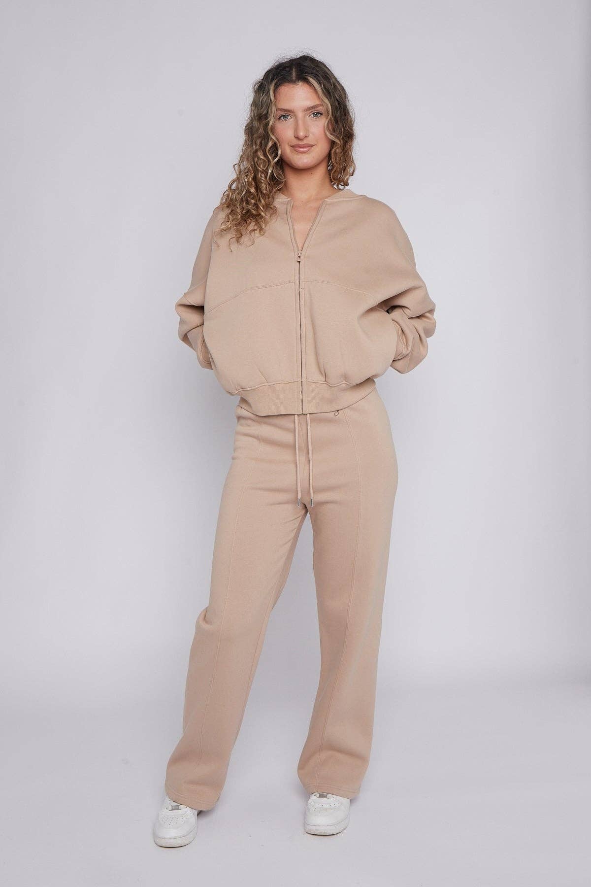 AX Labels - Wholesale Top & Pant Set (NOT Loungewear) - Women's - Oversized Bomber Style Fleece Zipper Co-ord37