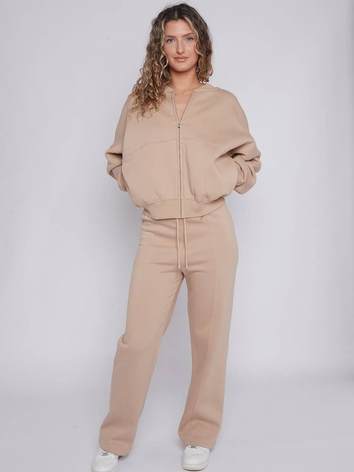 AX Labels - Wholesale Top & Pant Set (NOT Loungewear) - Women's - Oversized Bomber Style Fleece Zipper Co-ord37