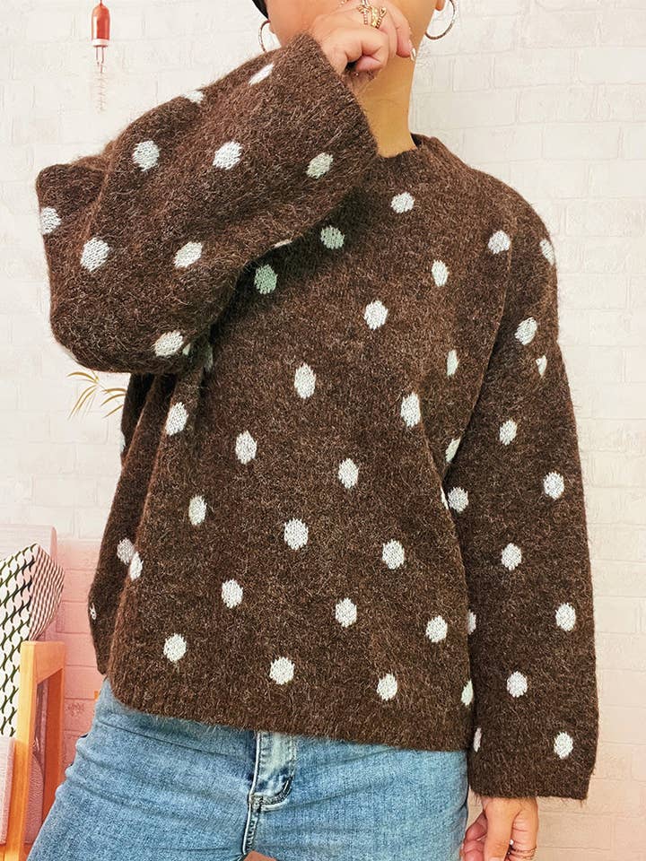 Pull oversize à pois pour la vente par Soli Echo