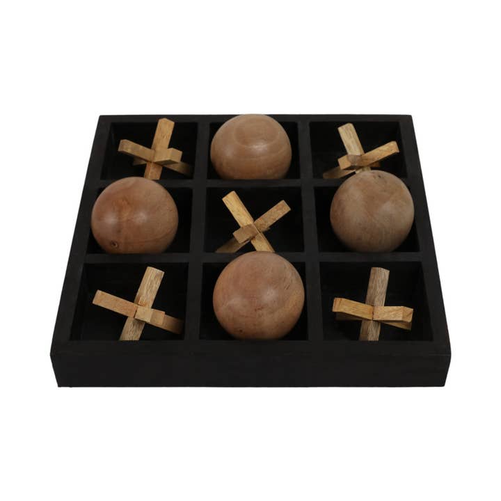 Sagebrook Home - Wholesale Board Game - Black 10x10 in. Wooden Tic Tac Toe Board Game