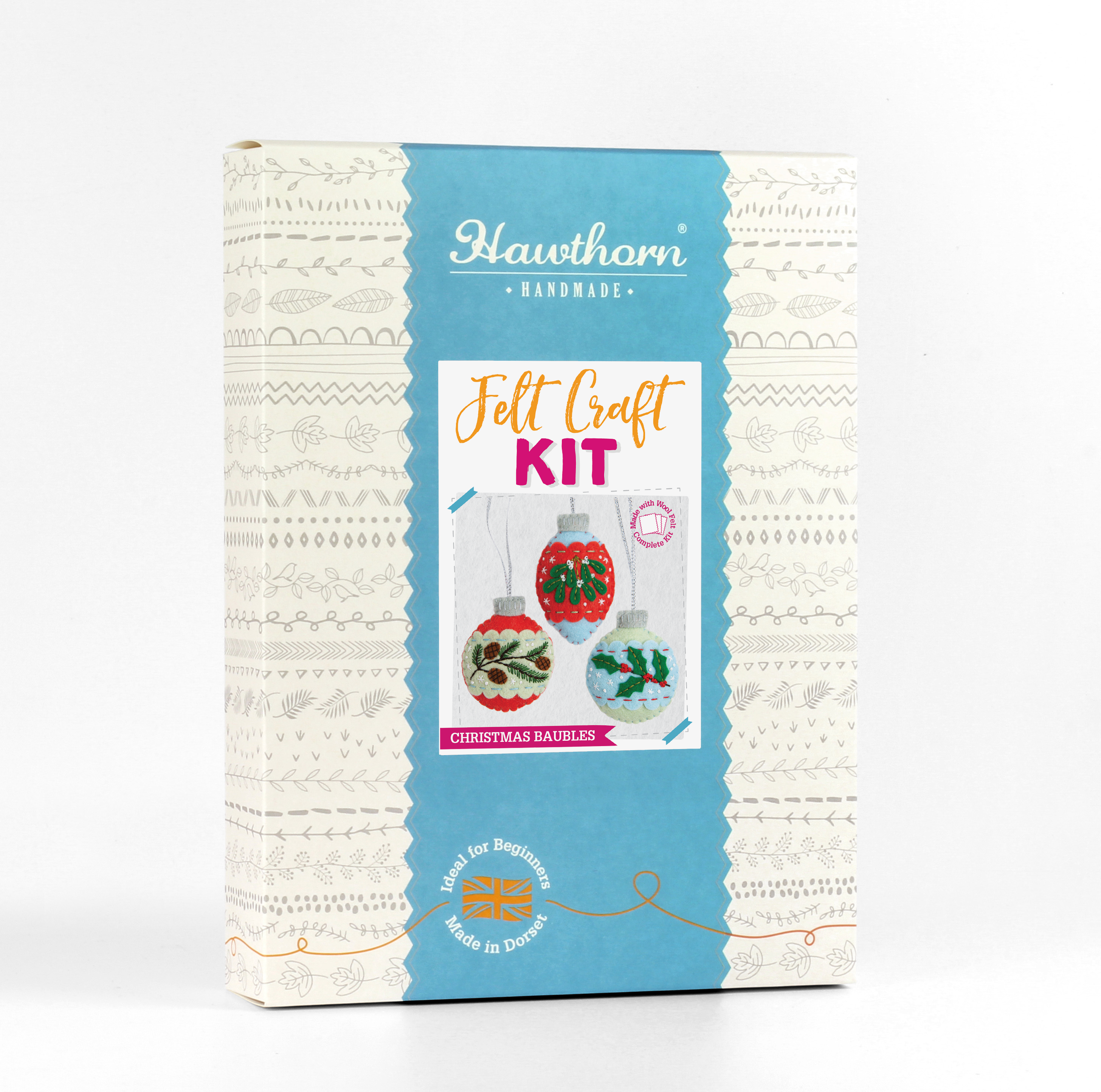 Hawthorn Handmade (US Duties Paid) - Vente Kits de couture - Kit de bricolage en feutre pour boules de Noël | Kit de bricolage de Noël7