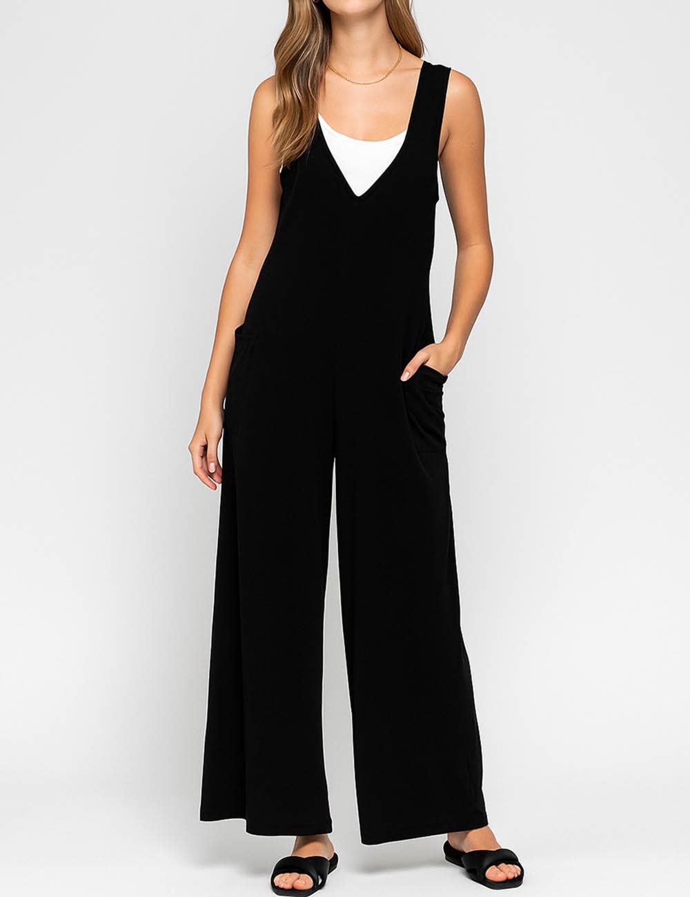 Sweetkama - Wholesale Jumpsuit - Women's - Ladies Two Shoulder Overalls Solid Daily Jumpsuit SKJ23840