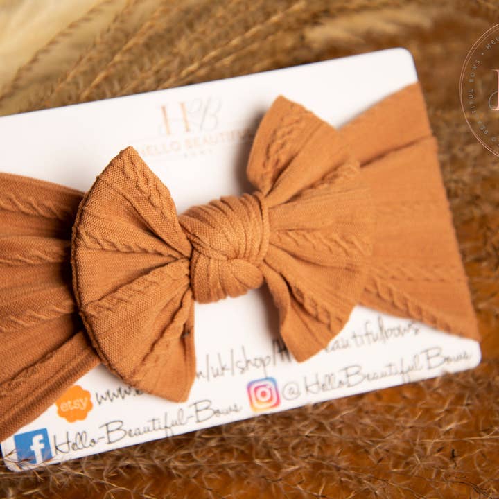 Fascia per capelli per neonati color bronzo, fascia morbida per neonati per la vendita all'ingrosso da parte di Hello beautiful bows