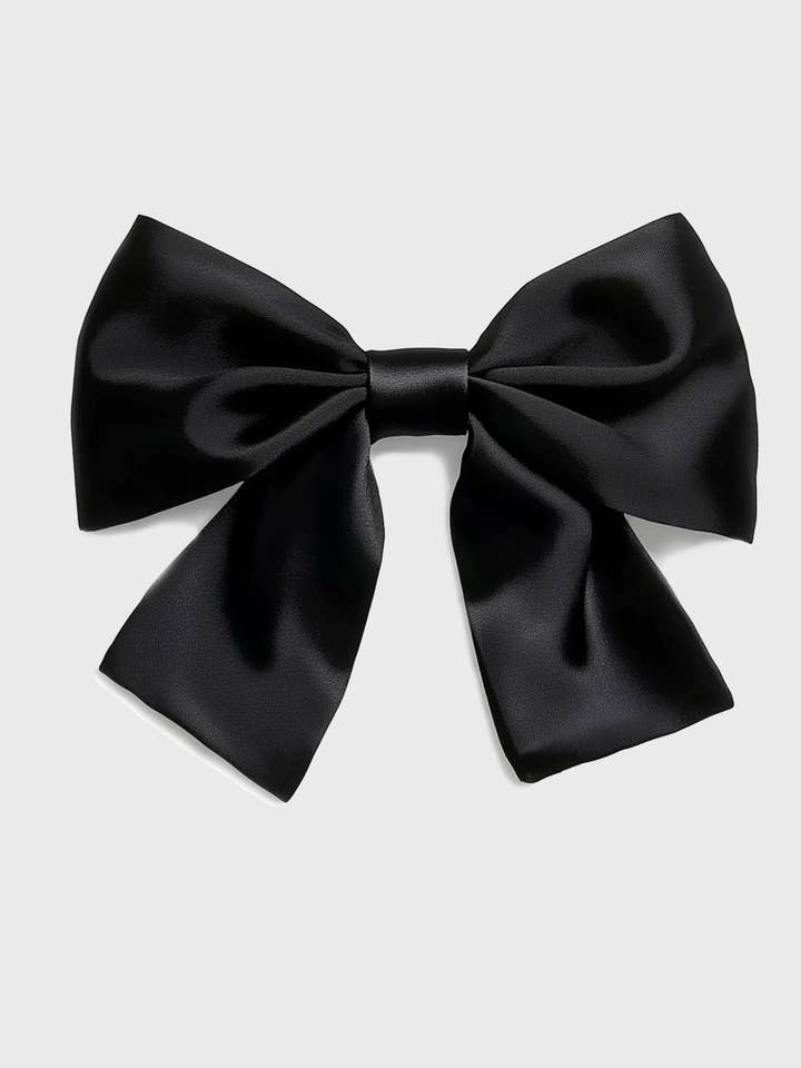 Nœud en soie - Barrette pour cheveux en soie noire pour la vente par Filippa Firenze