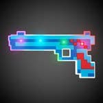8-Bit Inspired LED Pixel Gun with 3 Light Settings for wholesale by Windy City Novelties