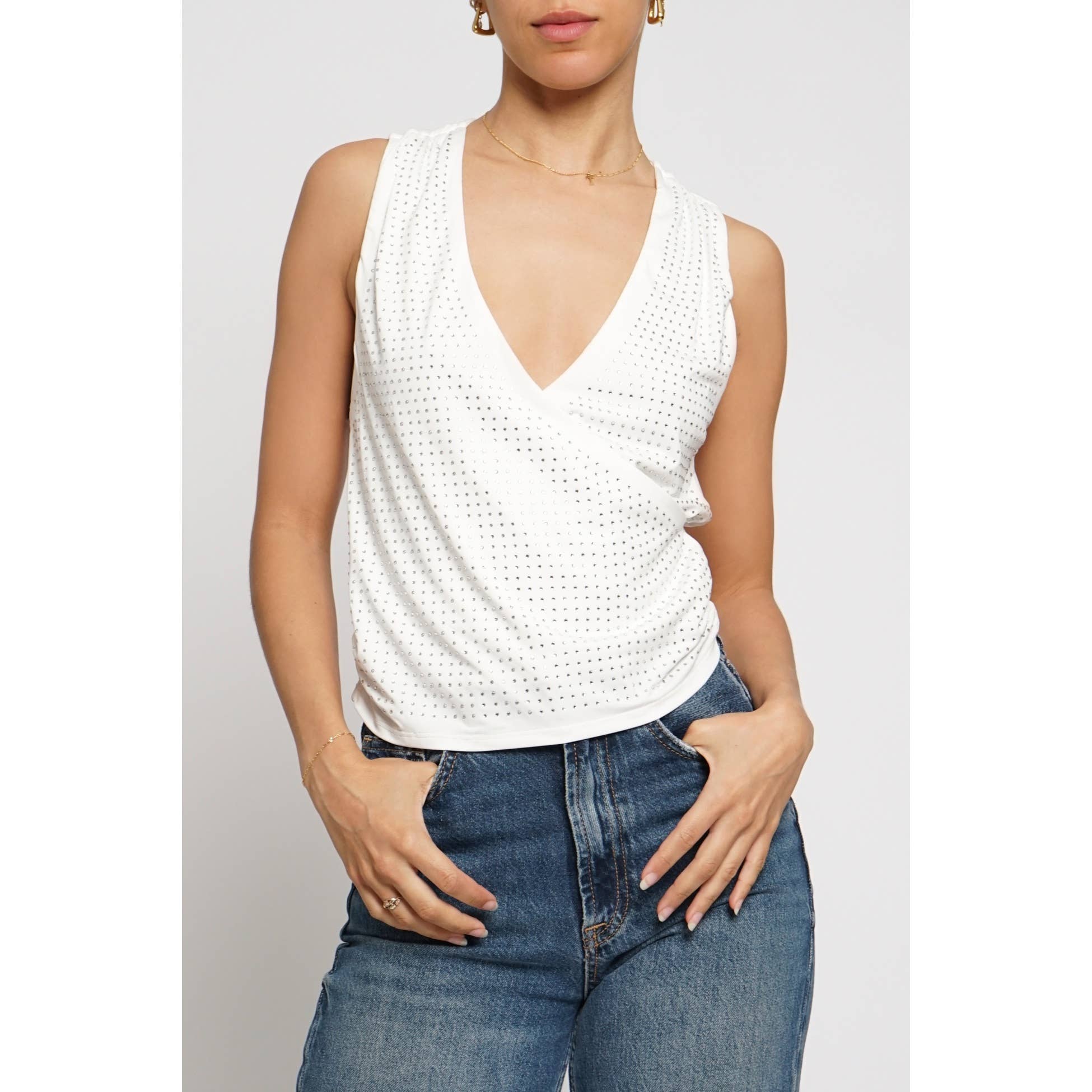 Sans Souci - Venta al por mayor Jersey corto de punto - Mujer - TOP DE PUNTO SIN MANGAS HOT FIX SURPLUS4