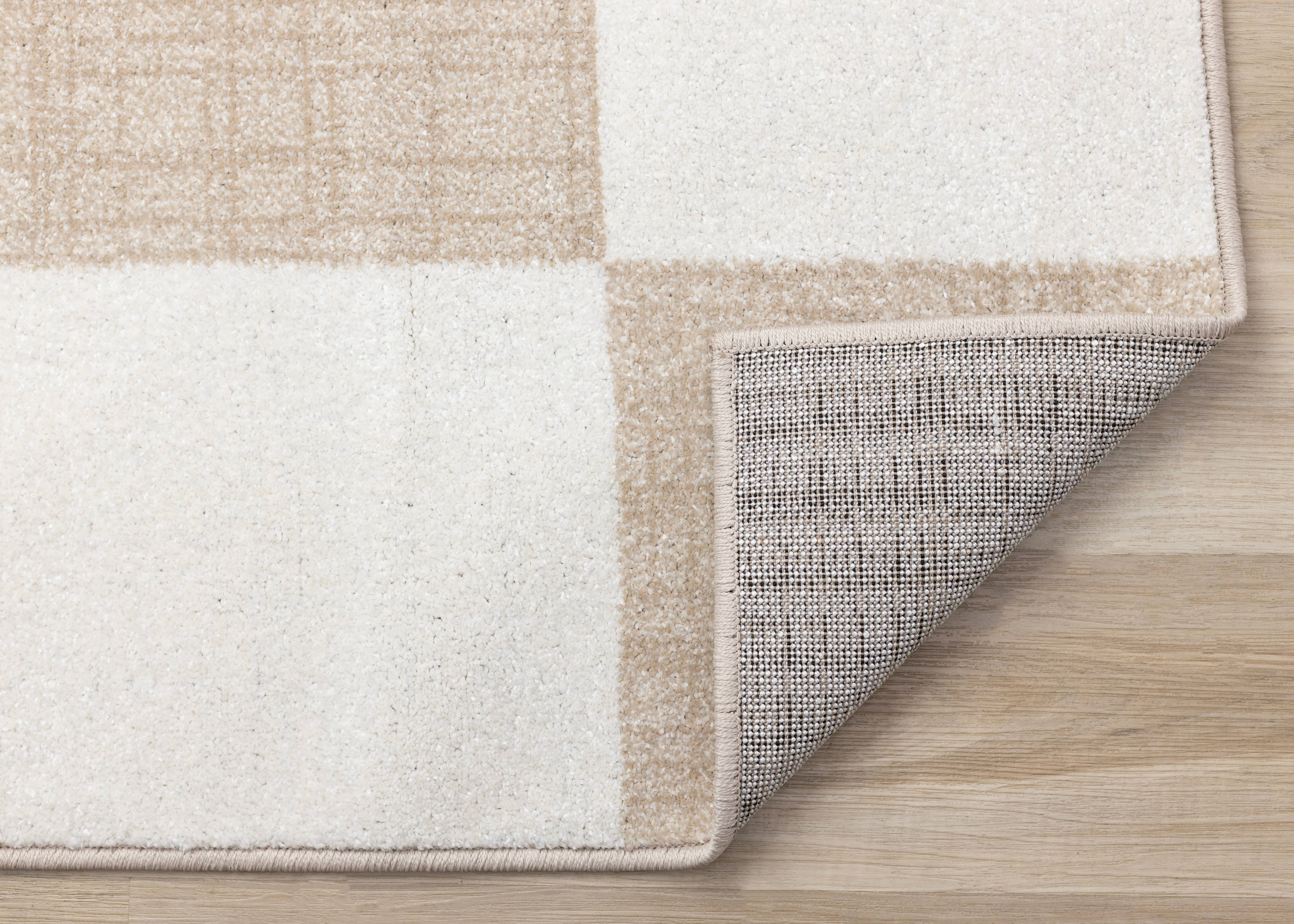 Century Cream Beige Checkerboard Pet-Friendly Area Rug for wholesale on Faire10