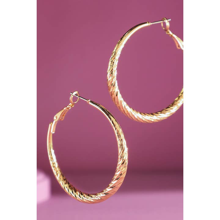 Urbanista - Wholesale Hoop Earrings - Twist Texture Hoop Earrings