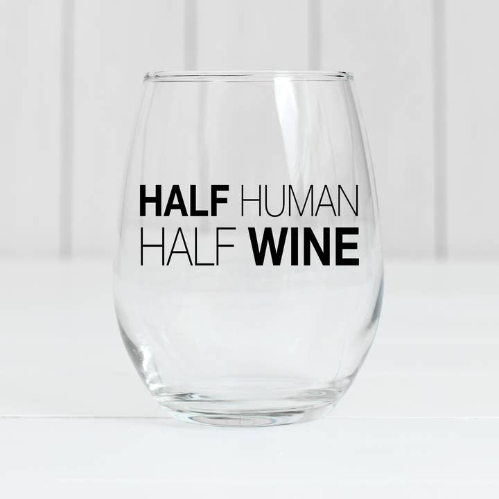 Sweetees Apparel - Wholesale Wine Glass - Half Human Half Wine 21oz Wine Glass