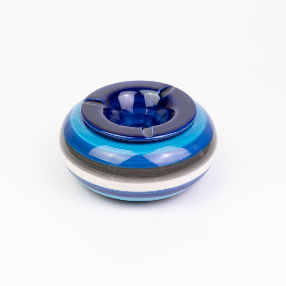 Alfar Tierra Cocida - Wholesale Ashtray - Elegant Ceramic Ashtray for Bars and Hotels/Azul NAZAR1