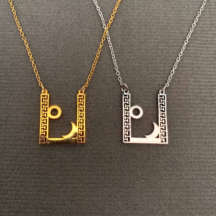 Sun moon 18K Gold Plated Stainless Steel Necklace - FGS/MS for wholesale by Mio Queena