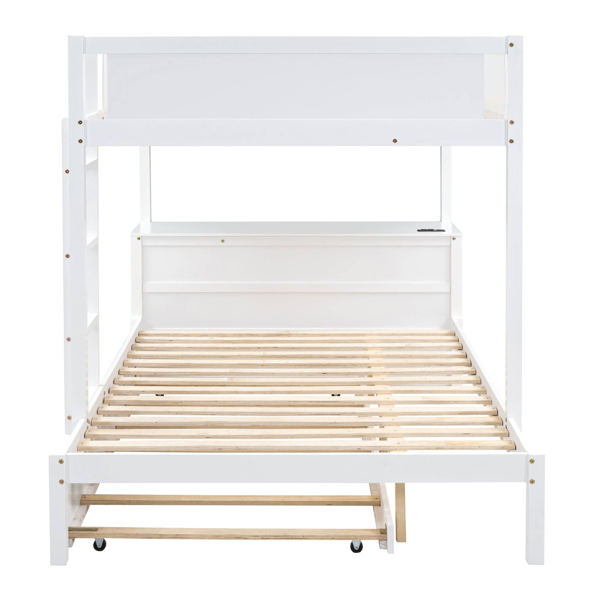 39F Inc. - Wholesale Bed - Full-Over-Full Bunk Bed with Trundle, Storage & Desk – White16