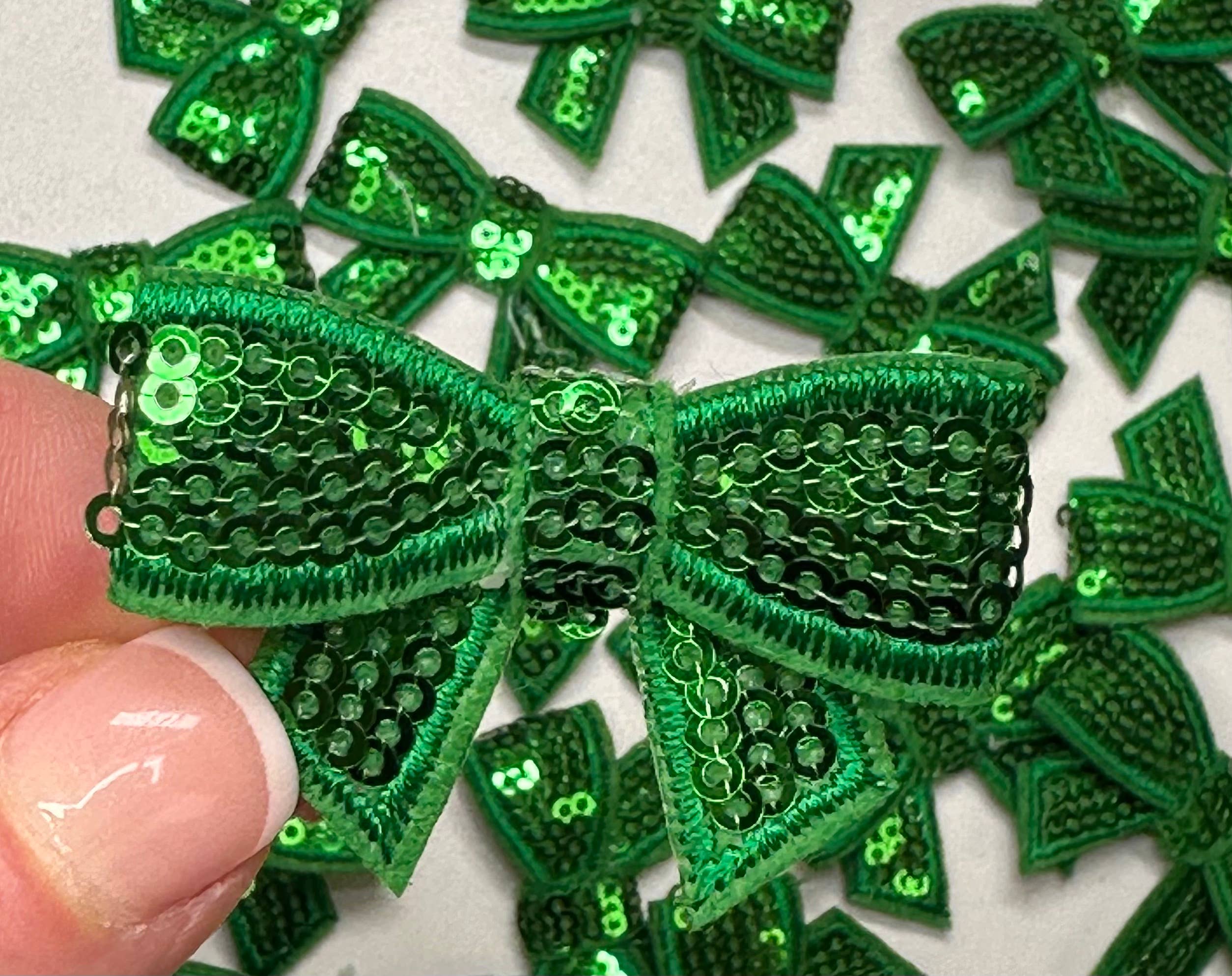 Aloe and Milk Boutique - Wholesale Hat Accessory - Women's - Sequin Bow Mini Patch, sequin patch, bow patch, cheer patch2